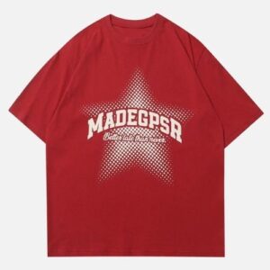 Gradient Star Typography T-Shirt